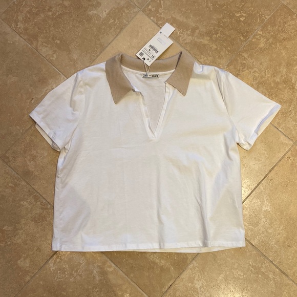 NWT Zara Ribbed Polo Shirt - Picture 3 of 10
